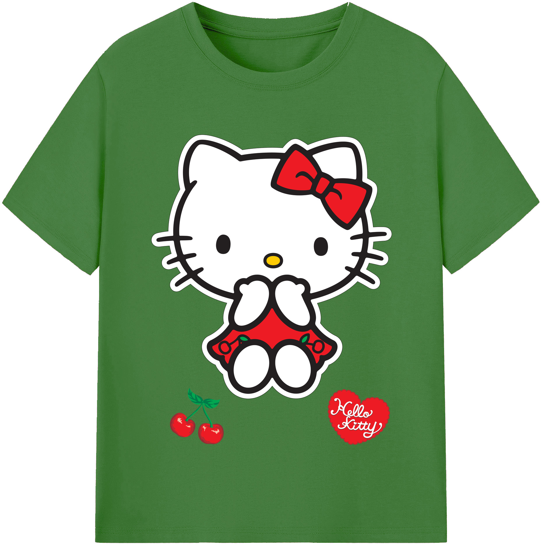 （画像用） Hello Kitty ハローキティ レディースカジュアルプリントTシャツ（綿100％）